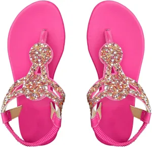 SweatyRocks Women's Glitter Flip Flops Casual Thong Sandals with Back Strap