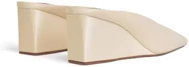 Vertundy Womens Unique Square Heel Design Pointed Toe Statin Material Wedge Mules Shoes