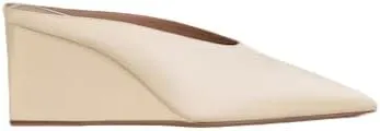 Vertundy Womens Unique Square Heel Design Pointed Toe Statin Material Wedge Mules Shoes