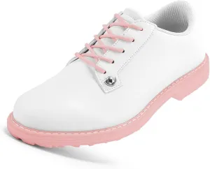 Waterproof Golf Brogue Shoes, Outdoor Casual Golf Sneakers Spikless Leather Arch Support Walking Footwears