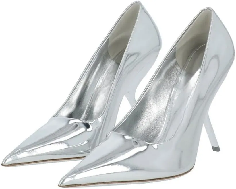 Women's Heels for Women Pointed Toe Stiletto Heels Slip On Pumps Patent Leather Red Black Silver Pumps Wedding Dress Office Shoes for Women