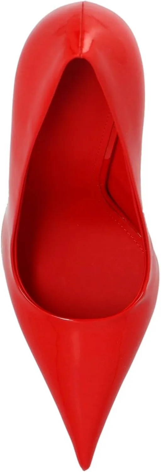 Women's Heels for Women Pointed Toe Stiletto Heels Slip On Pumps Patent Leather Red Black Silver Pumps Wedding Dress Office Shoes for Women