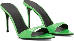 Women'S Leather Pointed Open Toe Stiletto Sandals Fashionable Slip-On High Heel Dress Mule Sandals Office Party Formal Slingback Pumps