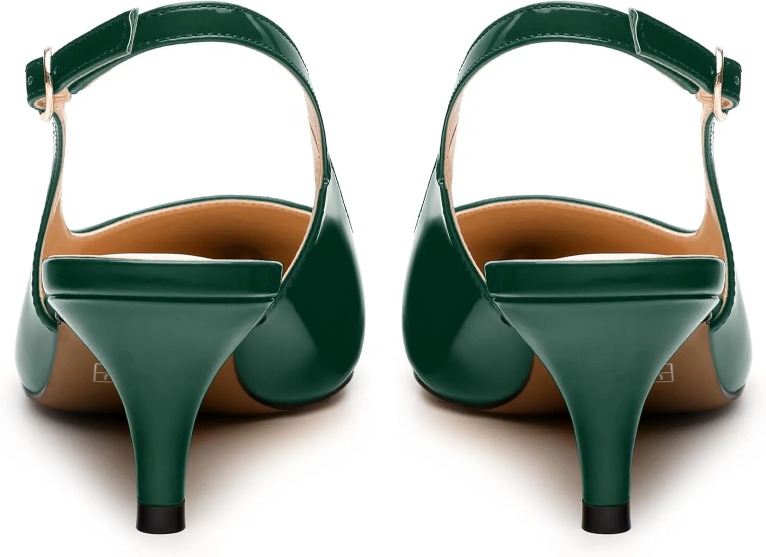 Women's Low Stiletto Heel Pumps, Pointed Toe Slingback with Adjustable Buckle, Versatile Work/Date/Party Solid Colors Shoes for Women