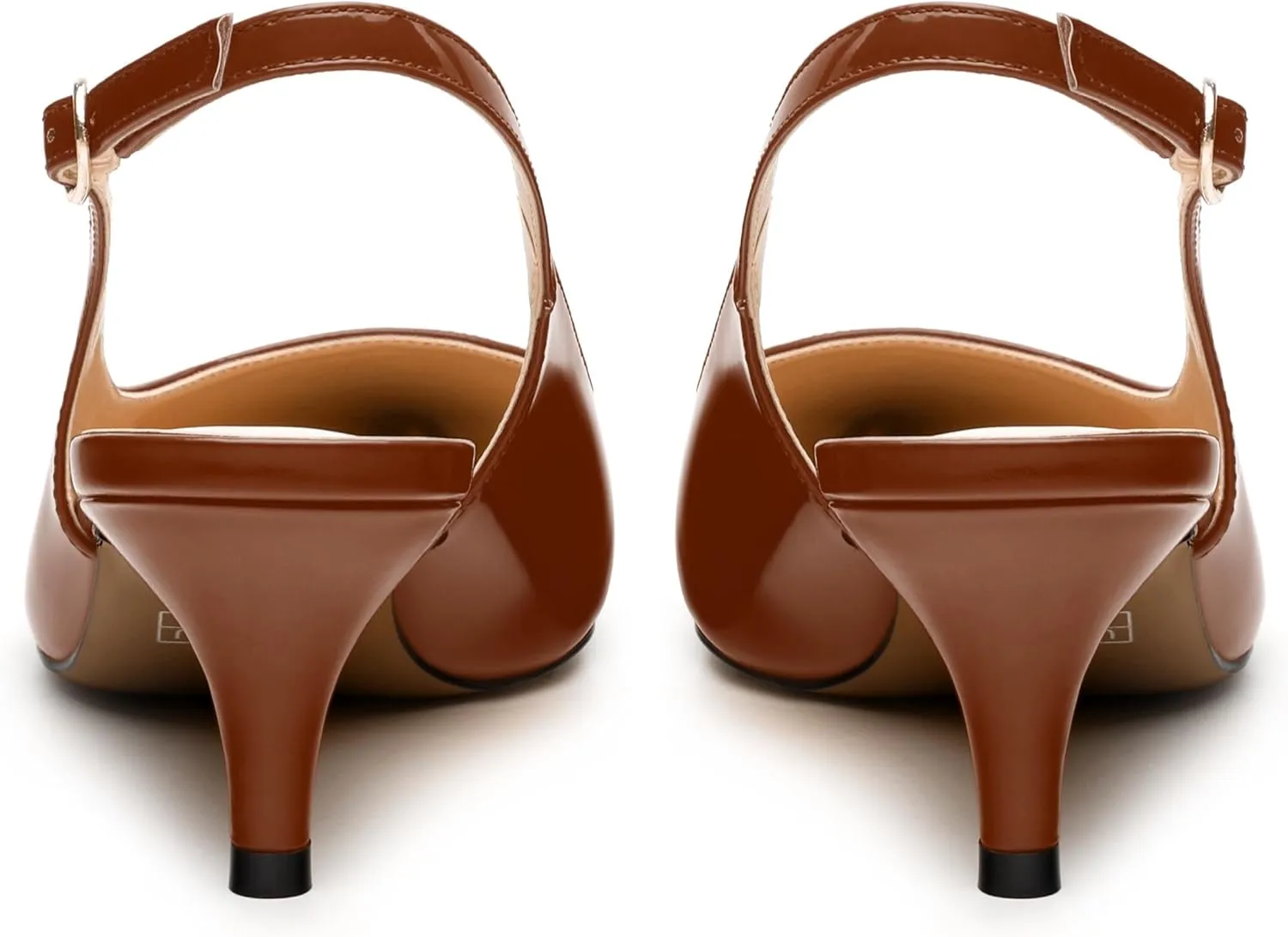 Women's Low Stiletto Heel Pumps, Pointed Toe Slingback with Adjustable Buckle, Versatile Work/Date/Party Solid Colors Shoes for Women