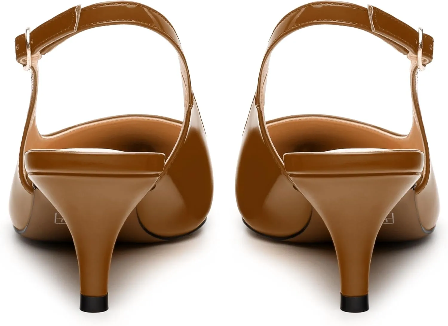 Women's Low Stiletto Heel Pumps, Pointed Toe Slingback with Adjustable Buckle, Versatile Work/Date/Party Solid Colors Shoes for Women