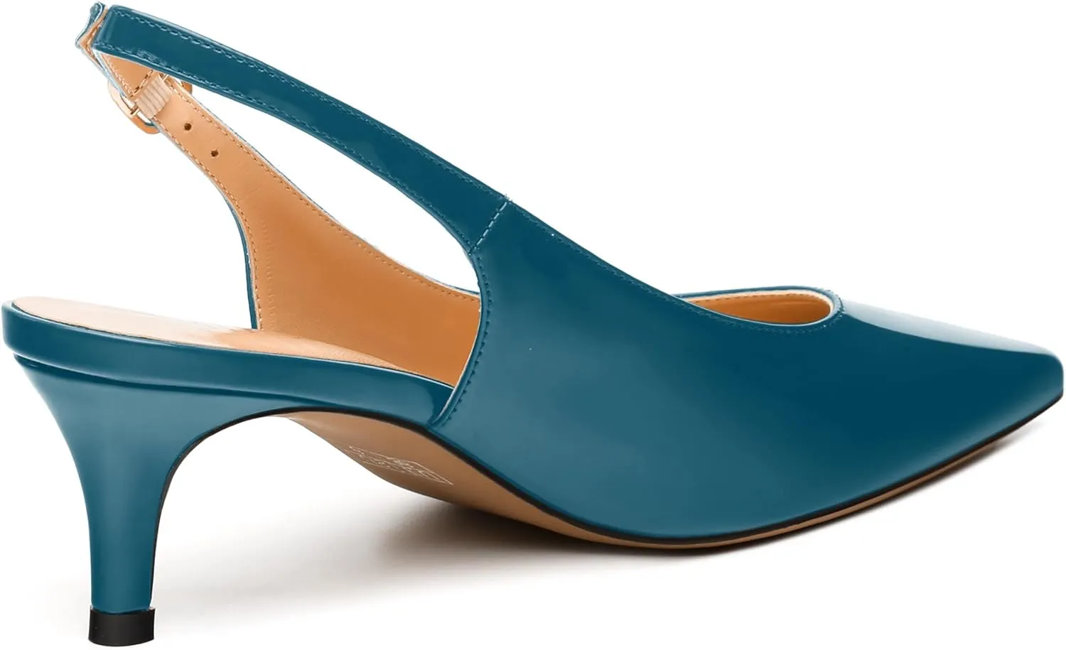 Women's Low Stiletto Heel Pumps, Pointed Toe Slingback with Adjustable Buckle, Versatile Work/Date/Party Solid Colors Shoes for Women