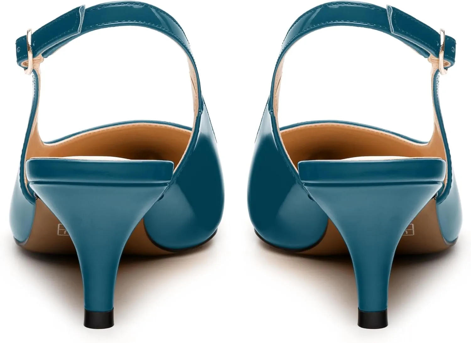 Women's Low Stiletto Heel Pumps, Pointed Toe Slingback with Adjustable Buckle, Versatile Work/Date/Party Solid Colors Shoes for Women