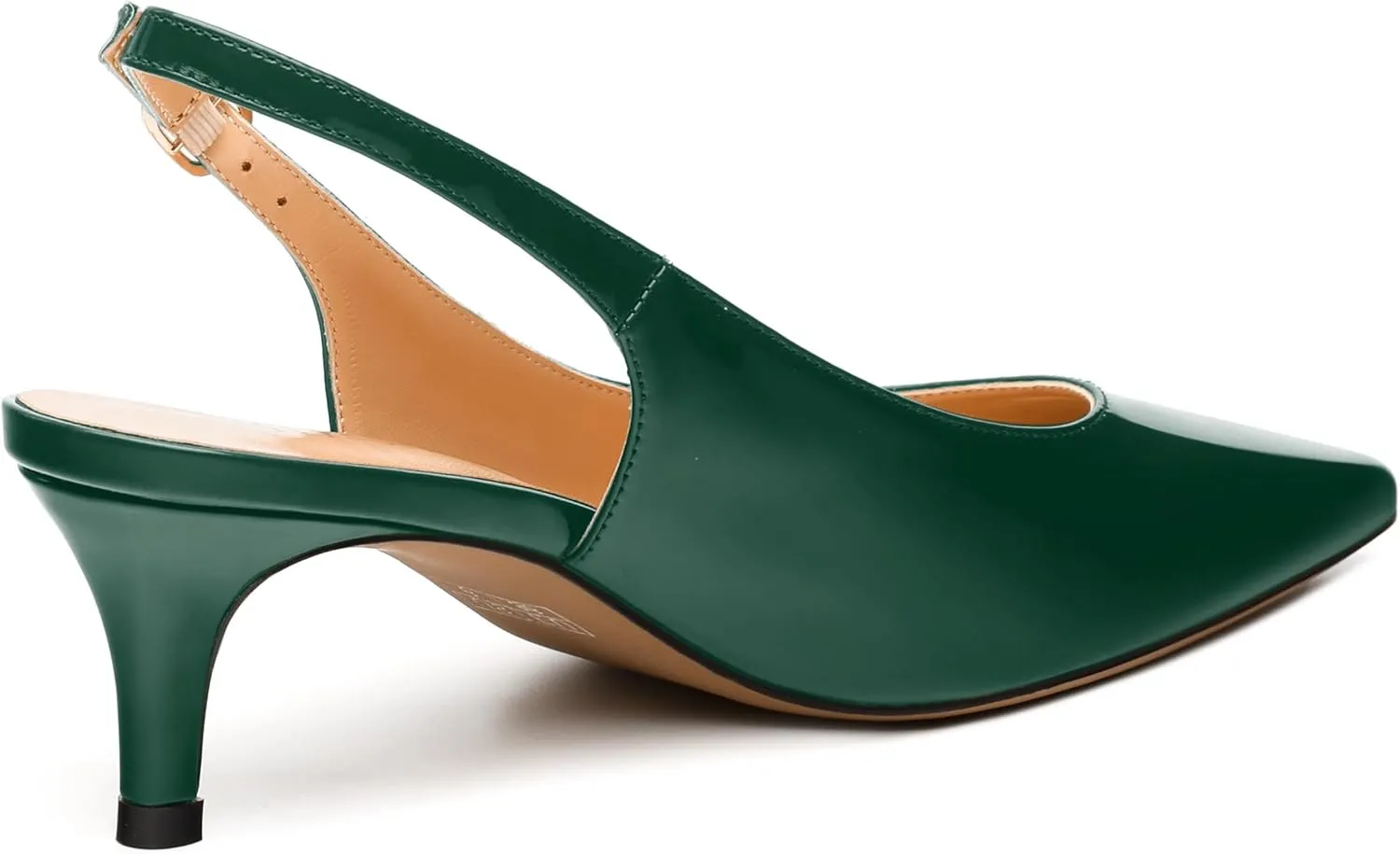 Women's Low Stiletto Heel Pumps, Pointed Toe Slingback with Adjustable Buckle, Versatile Work/Date/Party Solid Colors Shoes for Women