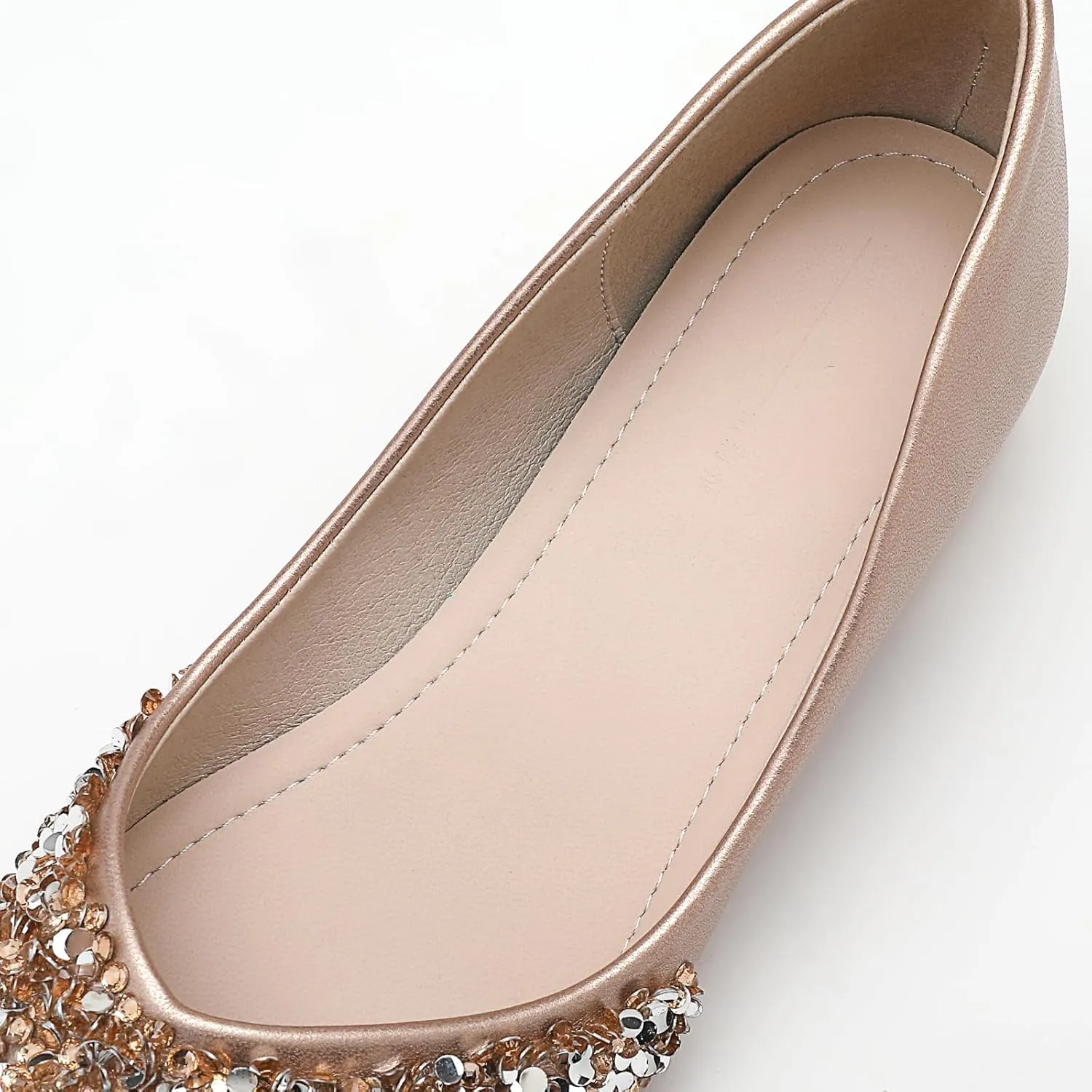 Women's Pumps, Closed Toe Chunky Heels for Women, Comfortable Work Pumps Shoes, Pointed Toe Rhinestones Dress Wedding Pumps for Women